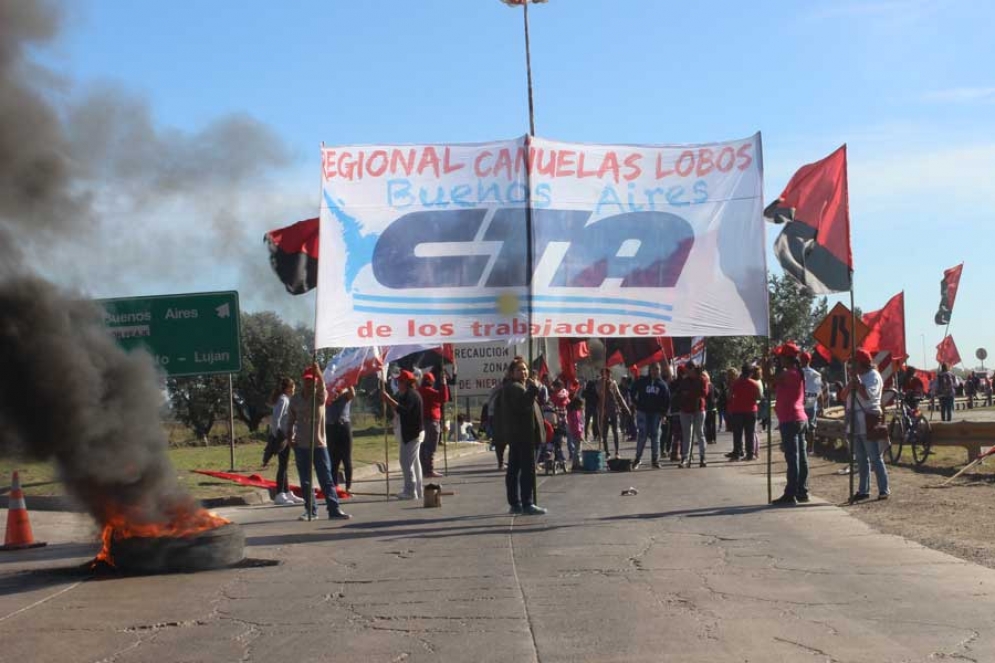 Por el paro nacional hubo cortes y manifestaciones en Cañuelas