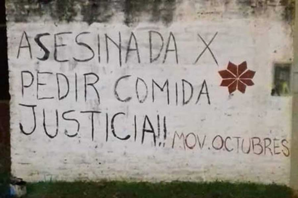 Las pintadas en Cañuelas pidiendo por justicia. 
