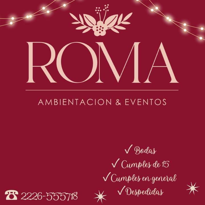 Aviso ROMA - Ambientación y Eventos