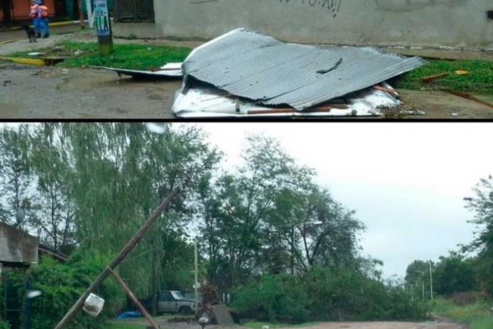 Temporal en Cañuelas: El viento destrozó un techo