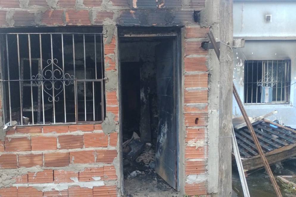 La casa de la familia Ojeda, tras el incendio.