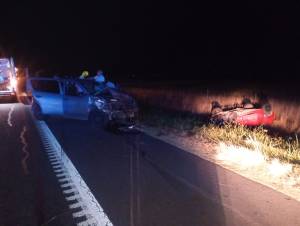 El Gol termin&oacute; volcado en la zanja.