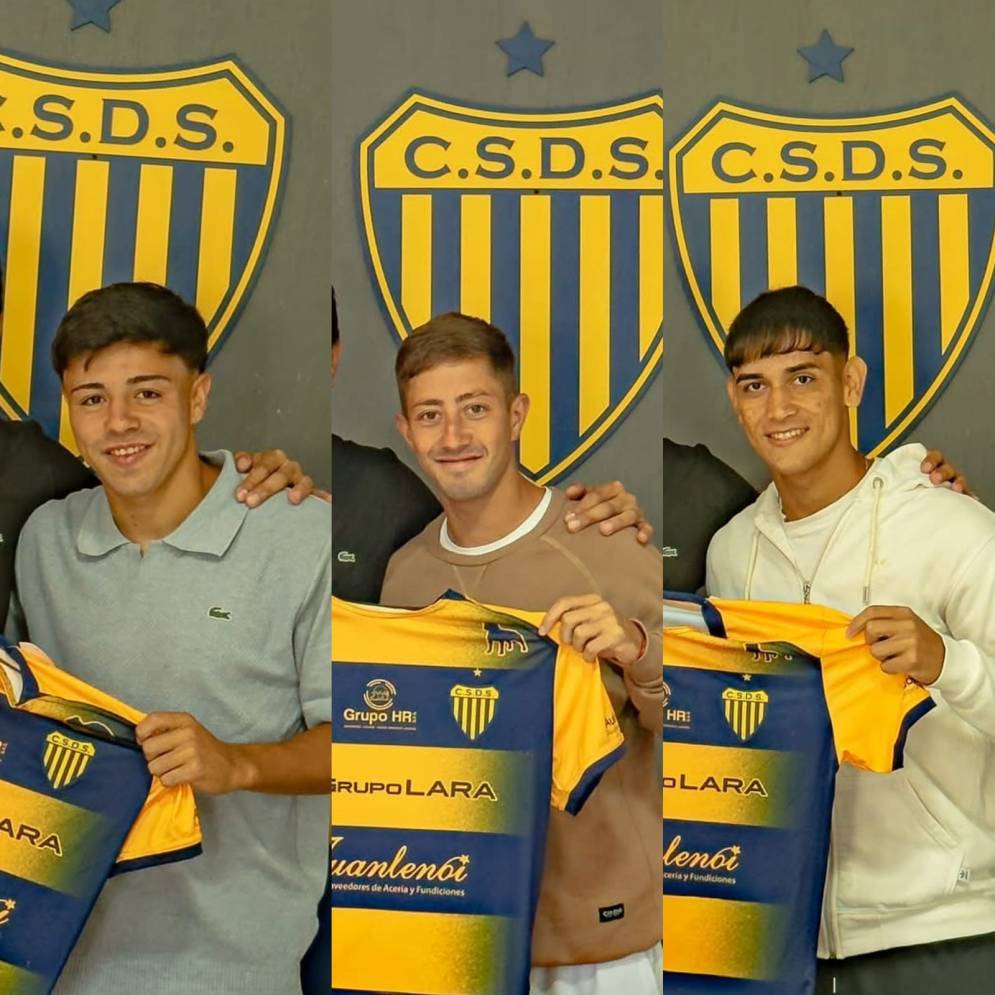 Bord&oacute;n, Ghigliazza y Cano, en la presentaci&oacute;n como refuerzos del "Docke".