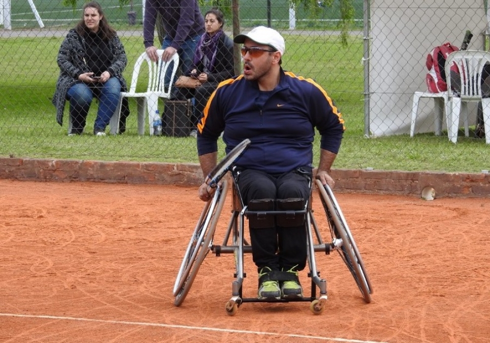 Camusso durante uno de los partidos del Cañuelas Open 2017. 