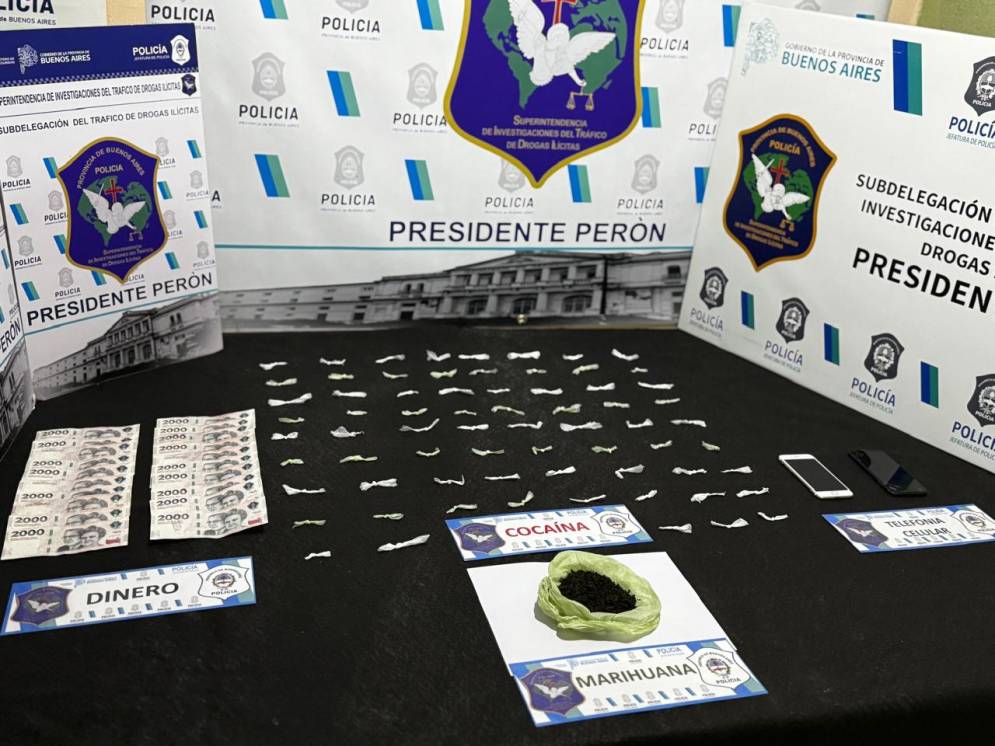 La droga secuestrada por la policía.