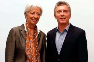 La presidenta del FMI, Christine Lagarde y el presidente Mauricio Macri. 