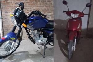 Dos de las motos robadas en el barrio Hipotecario.