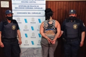 Juan detenida en la Comisaría Primera de Cañuelas.